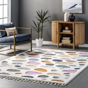 nuLOOM Maybelle ковер 201 x 275 см с плетеными кистями, современная напольная ковровая дорожка, Ivory