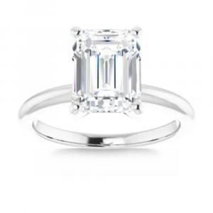 Помолвочное кольцо с сертифицированным выращенным в лаборатории платиновым бриллиантом изумрудной огранки 2,97 карата Pompeii2, платиновый