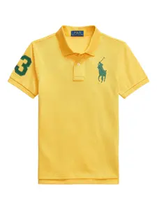 Рубашка поло с вышивкой POLO RALPH LAUREN KIDS, желтый