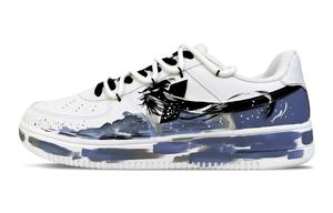 XTEP Кроссовки Air Force One с противоскользящим износостойким низким верхом для скейтборда унисекс, синие и белые