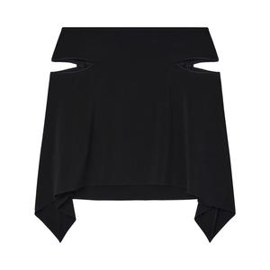 Юбка Courrèges Zipped Pockets Crepe Jers Mini Skirt Black, черный