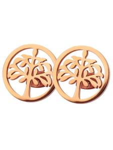 Adeliás Женские серьги «Древо жизни» из нержавеющей стали со стразами в золотой оправе