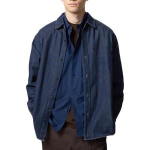 UNIQLO Мужская рубашка темно-синего цвета