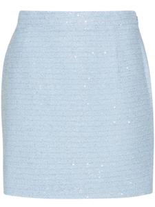 Alessandra Rich твидовая юбка мини с пайетками, синий
