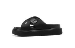 Слипоны женские черные/бежевые HLA