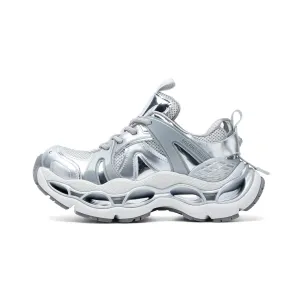 Низкие массивные кроссовки Urban Techwear с амортизацией, дышащие, увеличивающие рост, унисекс, серебристые COLOUR WRITE, Silver