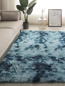 Xinglianxin Ковер 160х200 см для спальни и гостиной, моющийся, устойчивый к пятнам, утолщенный, окрашенный в серо-голубой цвет, Upgraded Version