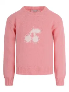 Вышитый хлопковый свитер Liesel Bonpoint, розовый