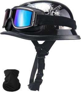 Шлем мотоциклетный YIYHFKM с принтом, черный