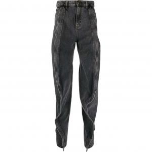 Низкие джинсы с запахом и широкими штанинами Y/Project, черный