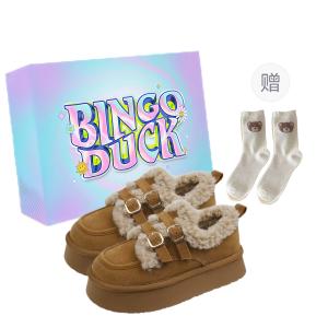 Женские зимние ботинки до щиколотки BINGO DUCK, Chestnut+Gift Socks+Exclusive Shoe Box