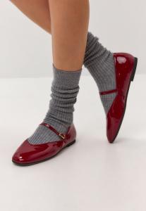 Балетки с ремешком на щиколотке Cesare Gaspari, бургундия