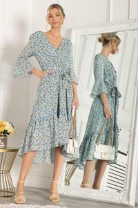 Платье макси Geelan с многоуровневым подолом Jolie Moi, синий