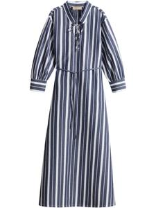 Полосатое платье миди Woolrich, синий
