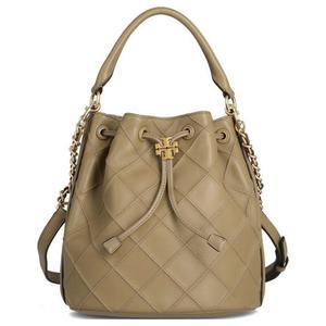 Кожаная сумка-ведро Fleming, через плечо, кроссбоди, дамская сумка Tubas коричневый TORY BURCH