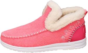 Женские зимние ботильоны большого размера - противоскользящая подошва из ПУ, стелька с амортизацией и искусственный мех для комфорта на весь день и стильного вида SPKFHD, Rose Red