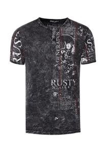 Футболка в поношенном стиле с принтом по всей поверхности RUSTY NEAL, антарцитовый