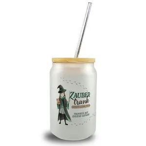 Стакан для волшебного зелья с бамбуковой крышкой, изображающий ученицу-волшебницу в зеленом speecheese