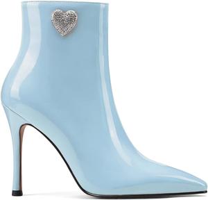 Женские ботильоны на каблуке LauraVicci с заостренным носком, шпилькой, украшенные кристаллами в виде сердца и стразами, черные ботильоны на молнии для вечернего выхода и вечерних мероприятий