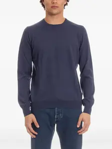 Свитер с круглым вырезом и длинными рукавами Barba, синий