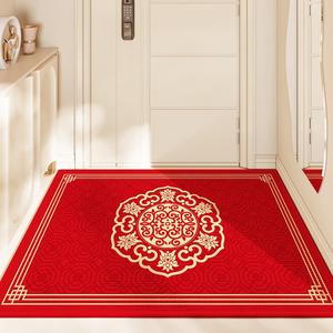 Dajiang Ковер 60х90 см для прихожей в китайском стиле, красный цвет Ruxian-Yanzhihong, не прилипает к дверям