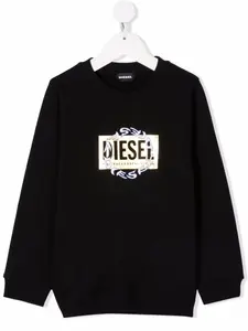 Толстовка с нашивкой-логотипом Diesel Kids, черный