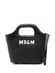 MSGM Kids сумка-тоут с вышитым логотипом, черный