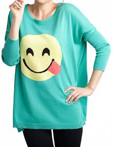 Рубашка All Smiles Emoji Top In Teal Angel Apparel, Teal