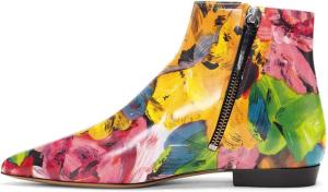 Женские ботильоны XYD, формальные, с острым носком, закрытым мыском, низким каблуком, для офисного платья, обувь с двусторонней молнией, Wasserfarbe