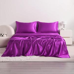 VKhome Linen Комплект постельного белья Regal Comfort шелк тутового дерева 30 momme однотонный фиолетовый Purple