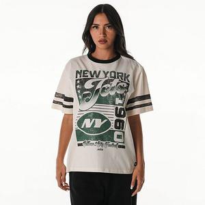 Женская футболка New York Jets оверсайз кремового цвета The Wild Collective