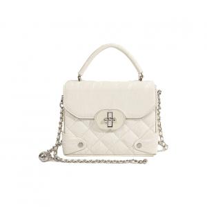 HAWA Искусственная кожа цепочка сумка маленькая квадратная сумка через плечо женская классическая белая розовая, White Diamond Pattern