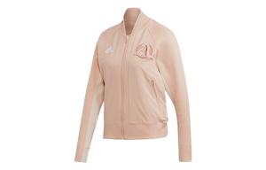 Куртка женская глянцевая розовая/лен коричневая Adidas