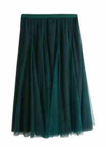Юбка а-силуэта стандартного кроя Laura Ashley, Emerald Green Josette Mesh Print