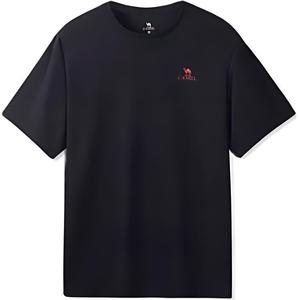 Футболка мужская спортивная беговая фитнес быстросохнущая базовая универсальная короткий рукав CAMEL, черный