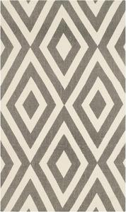 Ковер SAFAVIEH, 69 x 115 см, Cedar Brook Collection, Ivory & Grey, ручной работы из джута, идеален для помещений с высокой проходимостью: прихожая, гостиная, спальня (CDR238D)