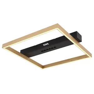 Потолочный светильник LED LUFFY с LED-модулем, 1 шт., теплый белый свет, размеры (ДxШxВ): 430x392x69 мм, подходит для гостиной и спальни, современный стиль Globo Lighting, черный