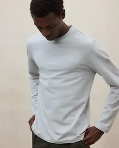 Мужская футболка с длинным рукавом и принтом на спине Ecoalf, светло-серый