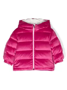 Пуховик Daos с капюшоном Moncler Enfant, розовый