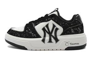 Черные и унисекс низкие кеды для скейтборда Chunky Liner Taurus Sparkle Waterproof and Wear resistant MLB, черный/белый