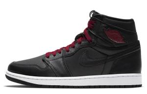 Кроссовки JORDAN 1 Retro High Black Satin Gym Red