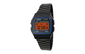 CASIO Кварцевые часы унисекс с черным циферблатом на стальном браслете