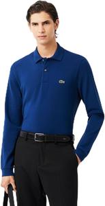 Официальная поло-рубашка Lacoste Original Fit с длинным рукавом, модель L1312, темно-синий