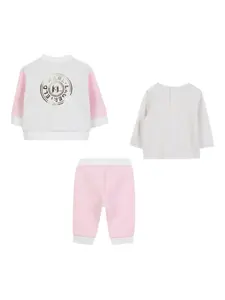 Спортивный костюм с логотипом KARL LAGERFELD KIDS, белый