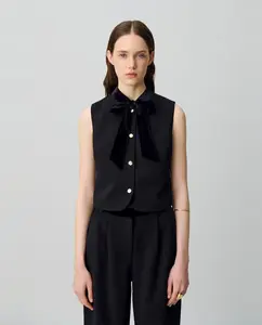 Женский топ с бантом на шее Claudie Pierlot, черный