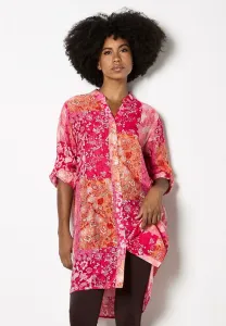 Блузка в стиле пэчворк с пуговицами Apricot, Pink