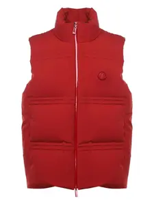 Стеганая куртка с нашивкой-логотипом Moncler, красный