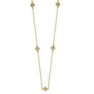 Ожерелье Suzy Levian из 14-каратного желтого золота с бриллиантами .40ttw Clover By The Yard Suzy Levian, желтый