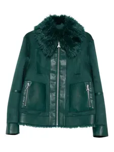 Куртка из искусственного меха на молнии Patrizia Pepe, зеленый