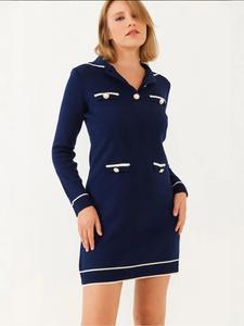 Вязаное платье Bianco Lucci, темно-синий